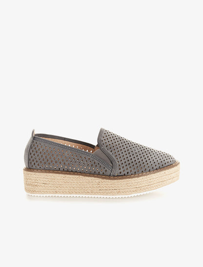 Espadrilles ajourées - gris - 5