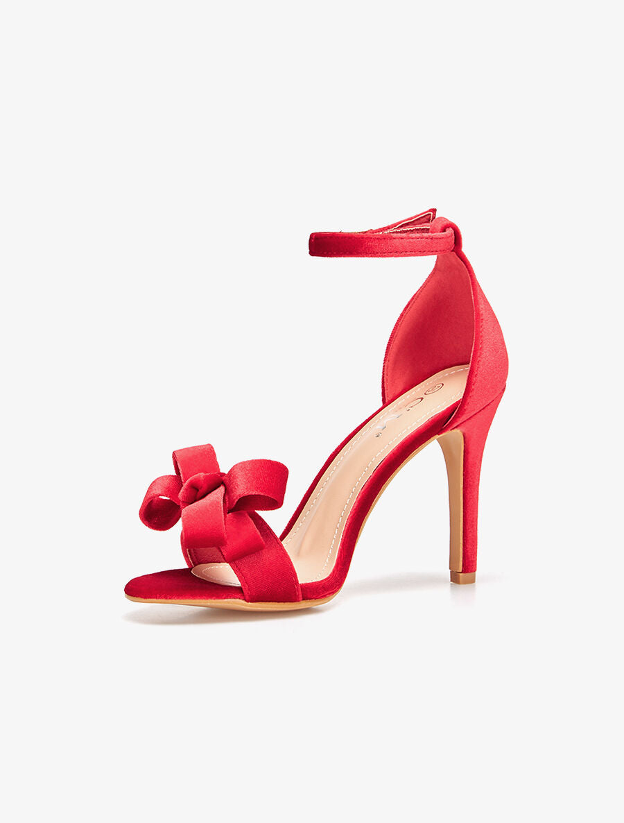 Peep-toes gros noeud - rouge - 3