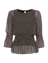 Blouse étoilée en voile - Noir - 1