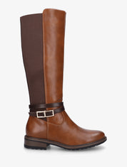 Bottes unies élastiquées - Camel - 1