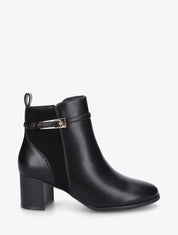 Bottines bimatière avec sangles - Noir - 1