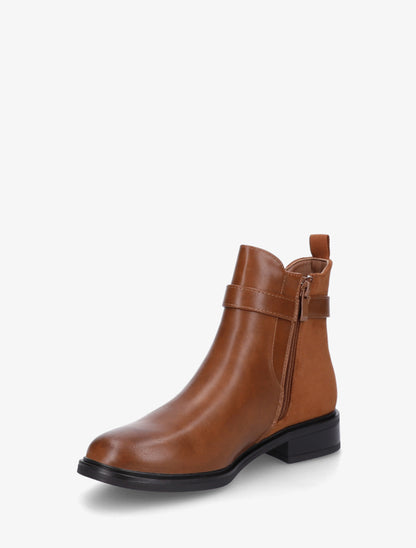 Bottines unies à contrefort en suédine - Camel - 3