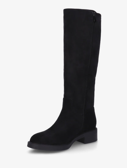 Bottes unies en suédine - Noir - 3