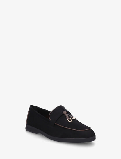 Mocassins en suédine à boucle décorative - Noir - 2