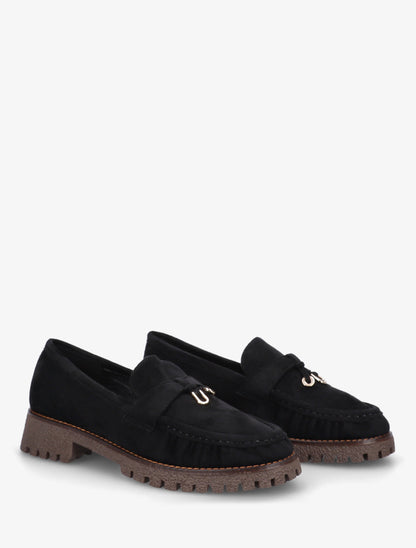 Mocassins en suédine à semelle crantée - Noir - 4