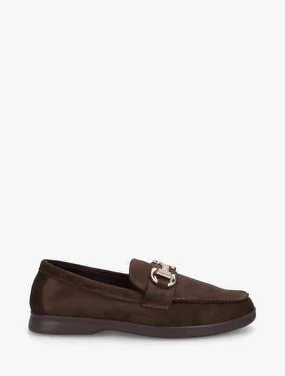 Mocassins unis en suédine - Chocolat - 1