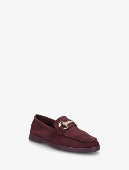 Mocassins unis en suédine - Lie de vin - 2