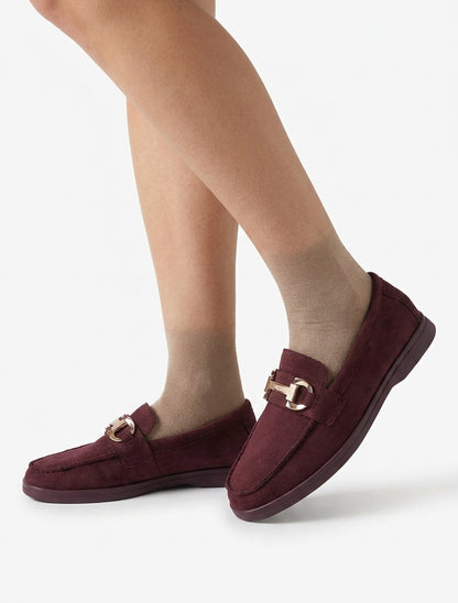 Mocassins unis en suédine - Lie de vin
