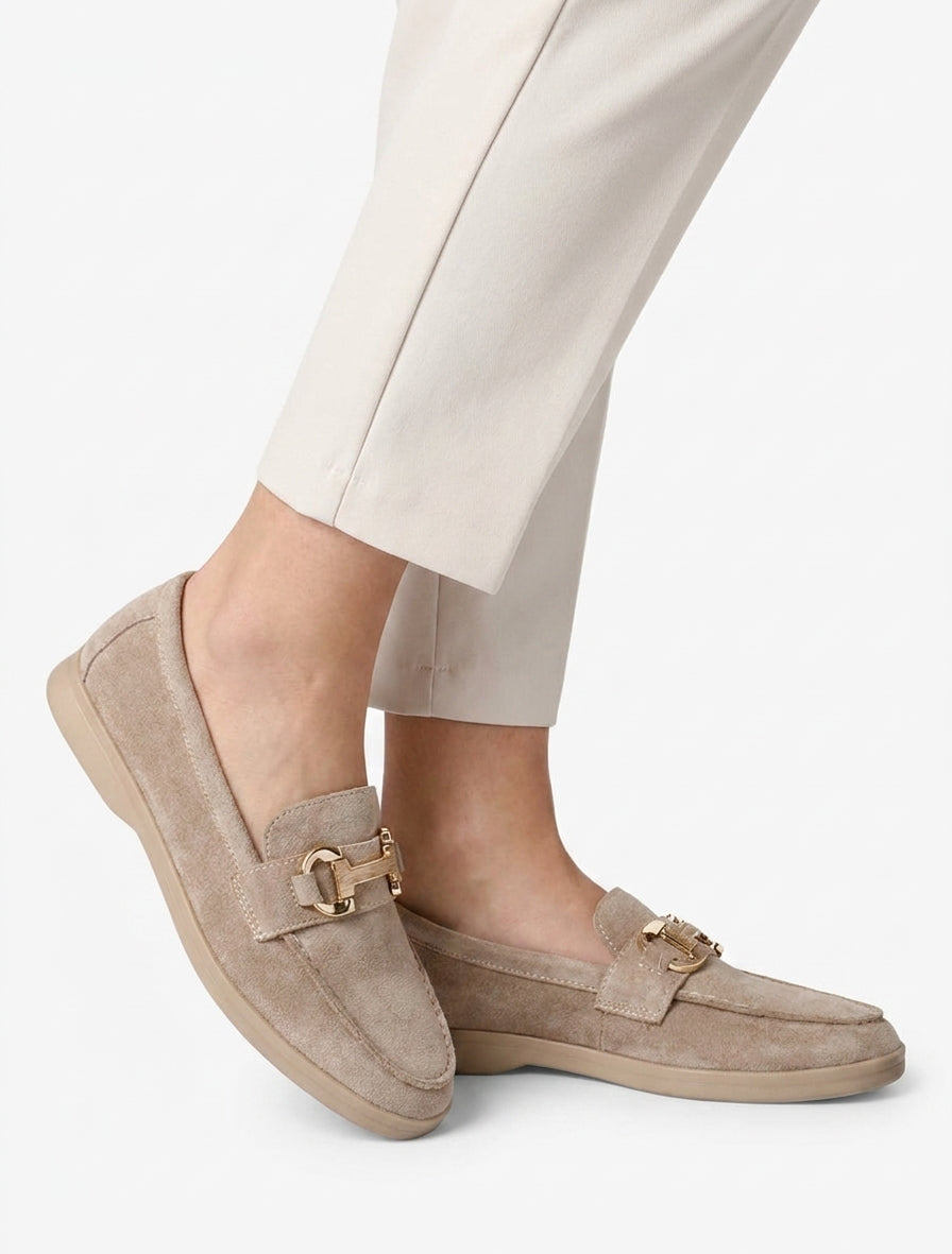 Effen suède mocassins - Beige