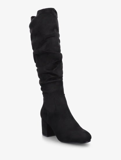Bottes plissées en suédine - Noir - 2