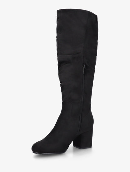 Bottes plissées en suédine - Noir - 3