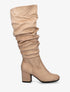 Bottes plissées en suédine - Taupe - 1