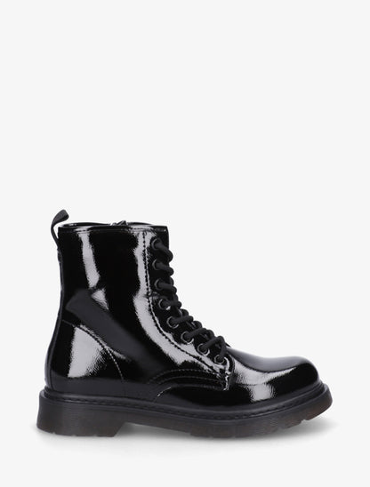 Bottines vernies à lacets - Noir - 1