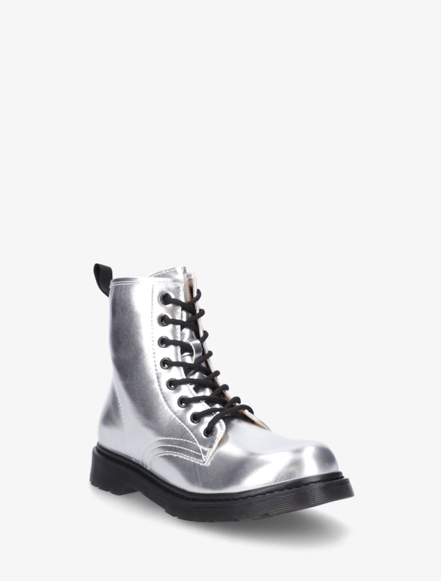 Bottines nacrées à lacets - Argent - 2