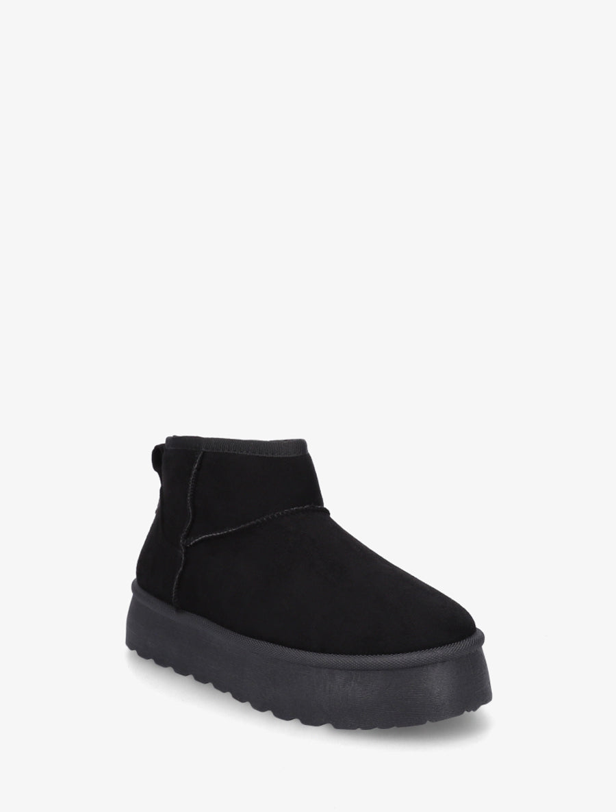 Bottines fourrées en suédine - Noir - 2