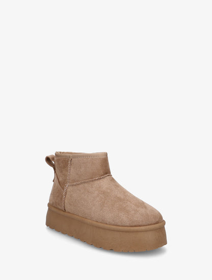 Bottines fourrées en suédine - Taupe - 2