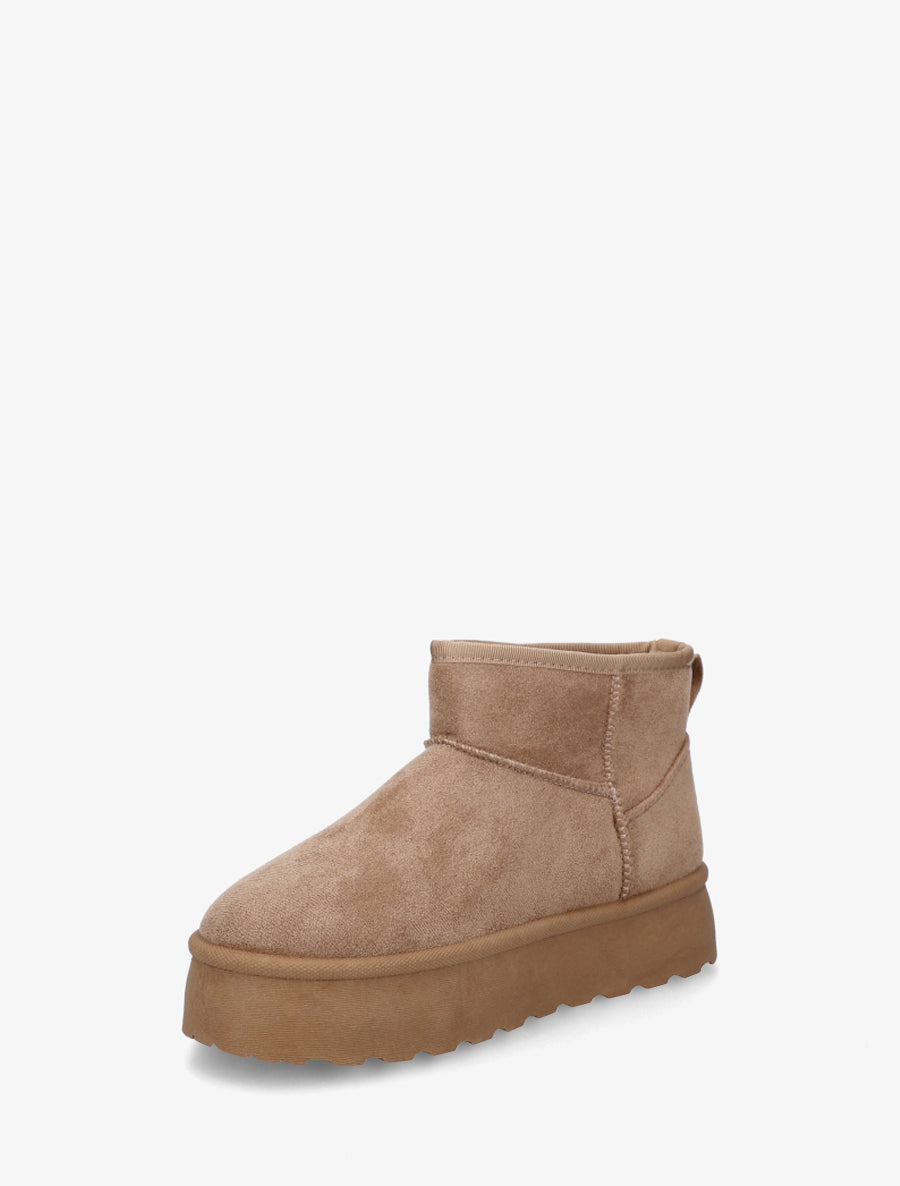 Bottines fourrées en suédine - Taupe - 3