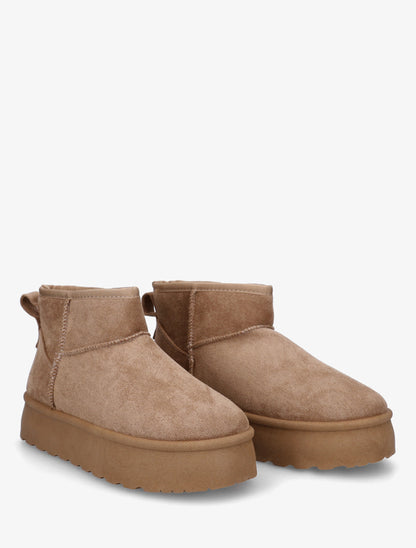 Bottines fourrées en suédine - Taupe - 4