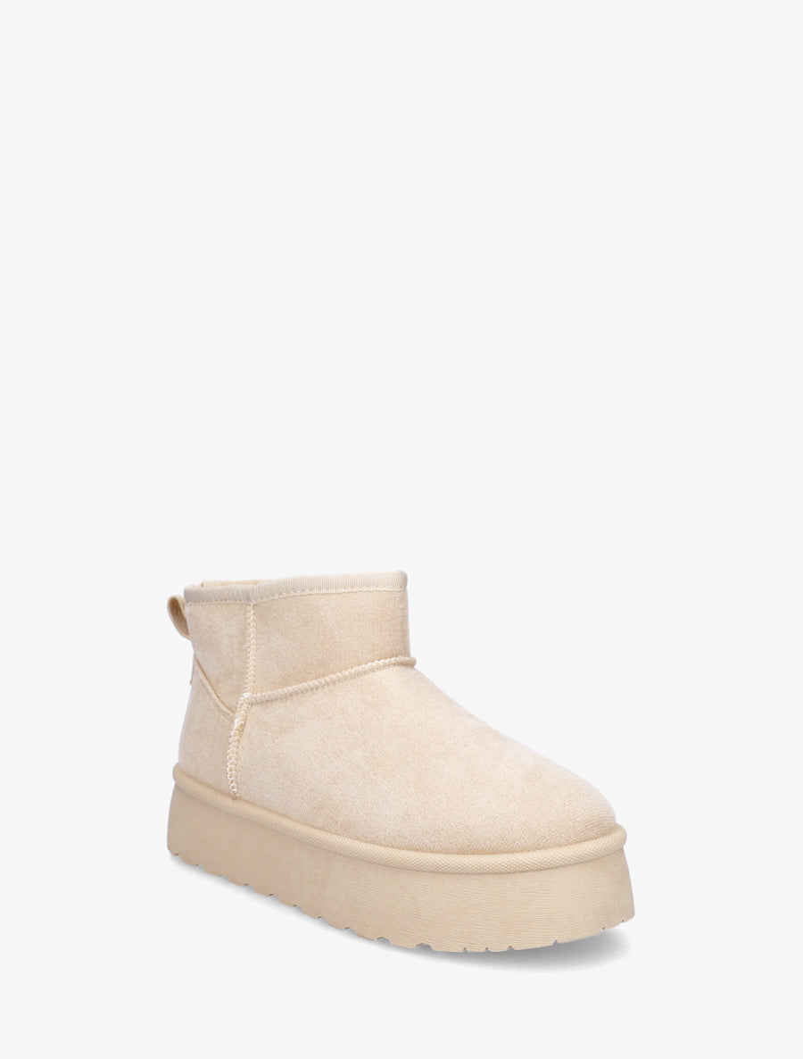 Bottines fourrées en suédine - Beige - 2