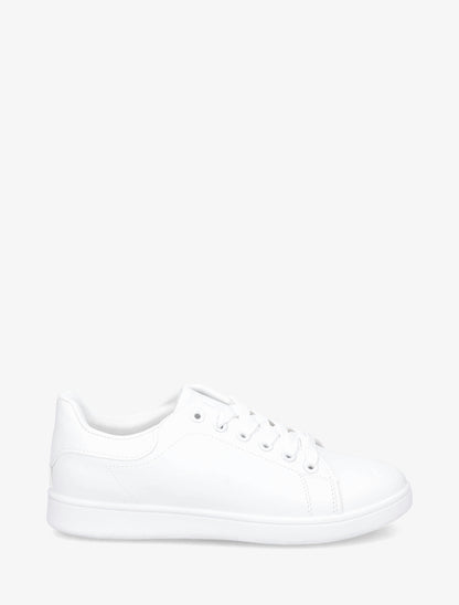 Baskets basiques unies - Blanc - 1