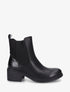Bottines bimatière à contrefort effet python - Noir - 1
