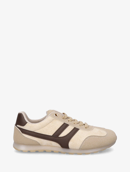 Sneakers unies en suédine - Beige - 1