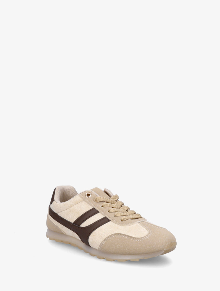 Sneakers unies en suédine - Beige - 2