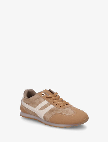 Sneakers unies en suédine - Camel - 2