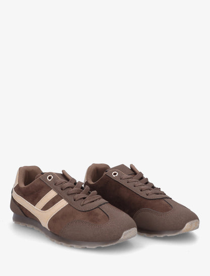 Sneakers unies en suédine - Marron - 4