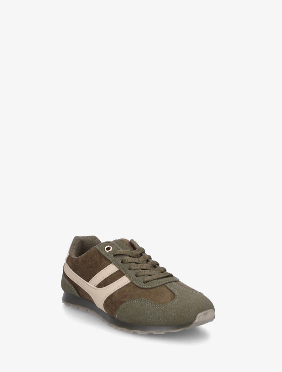 Sneakers unies en suédine - Kaki - 2
