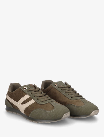 Sneakers unies en suédine - Kaki - 4