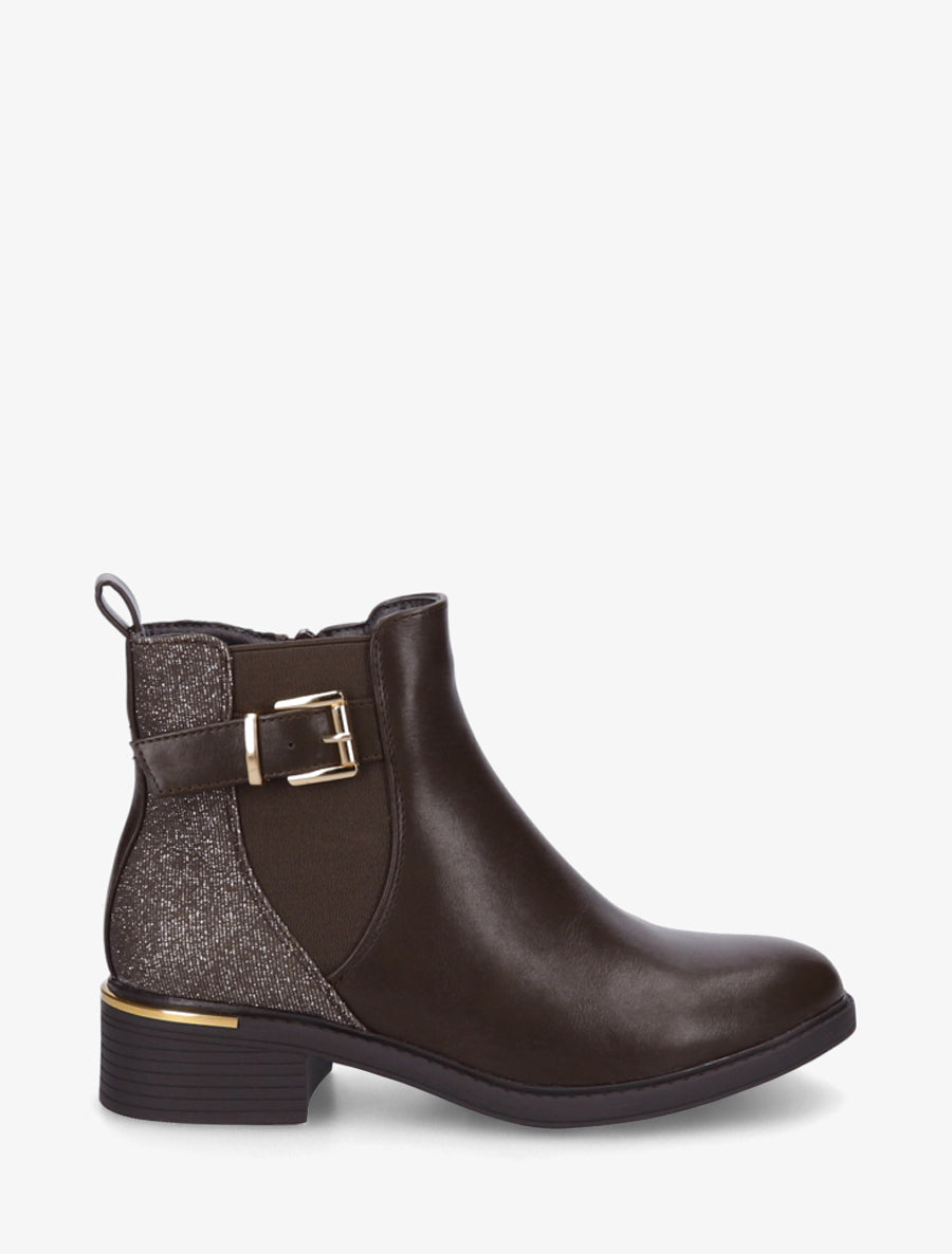 Bottines élastiquées à contrefort irisé - Marron - 1