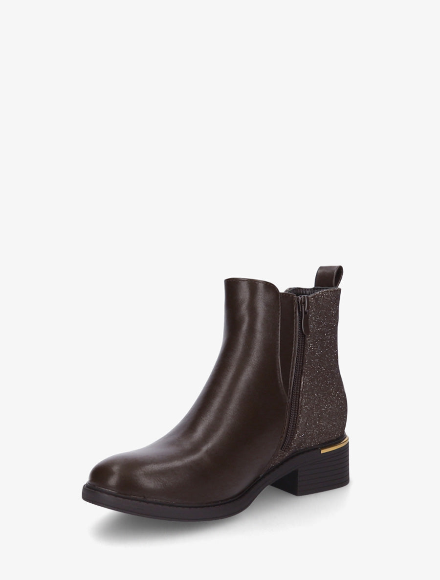 Bottines élastiquées à contrefort irisé - Marron - 3