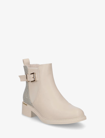 Bottines élastiquées à contrefort irisé - Beige - 2