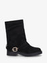 Bottines renversées en suédine - Noir - 1