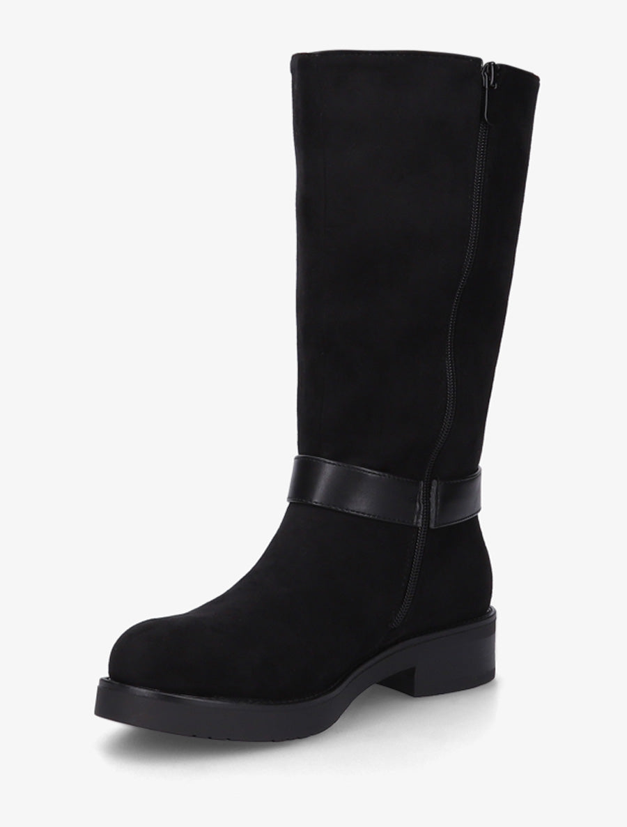 Bottes en suédine sanglées - Noir - 3