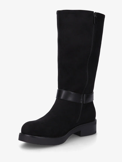 Bottes en suédine sanglées - Noir - 3