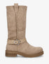 Bottes en suédine sanglées - Beige - 1