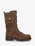 Bottines montantes à lacets et poches décoratives - Marron - 1