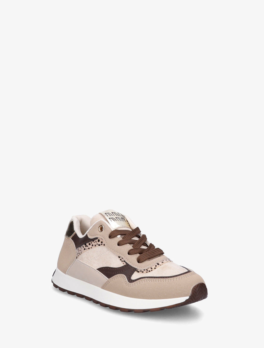 Sneakers à bandes contrastantes - Beige - 2
