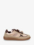 Sneakers à empiècement velours - Beige - 1