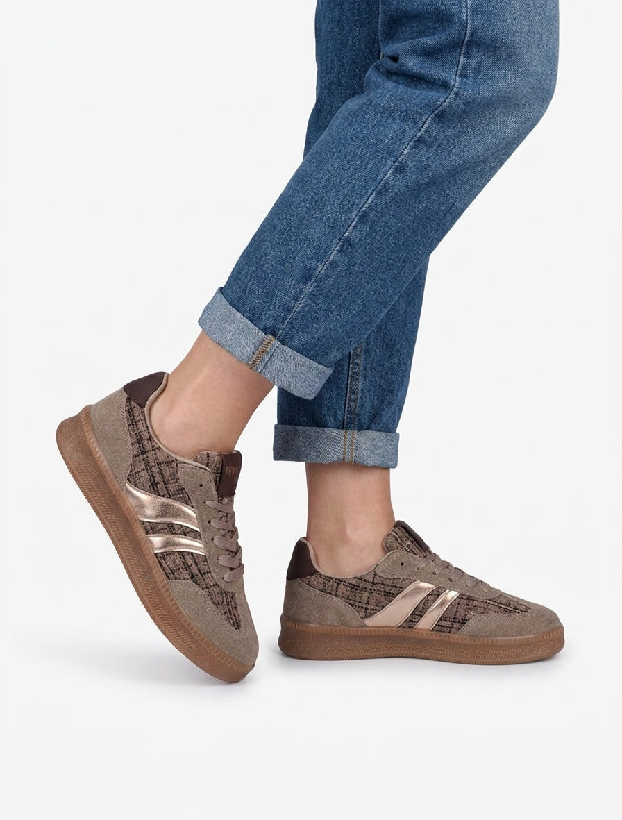 Sneakers met tweed-effect quarter - Mol