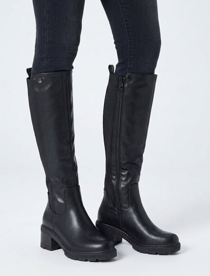 Bottes élastiquées à talon - Noir