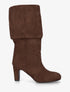 Bottes en suédine froncées à bouts ronds - Camel - 1