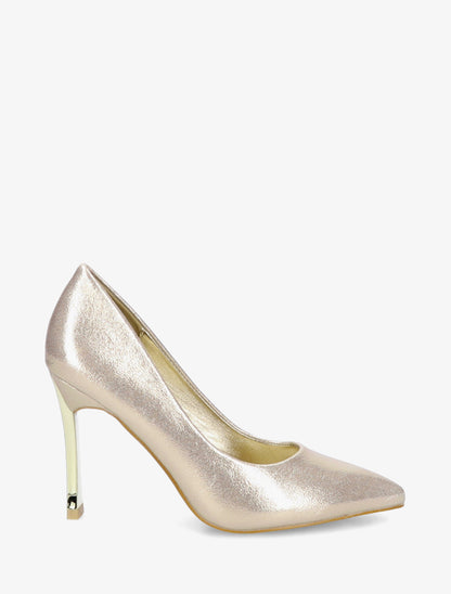 Escarpins à talon strassé - Or - 1