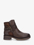 Bottines à sangles et contrefort python - Marron - 1