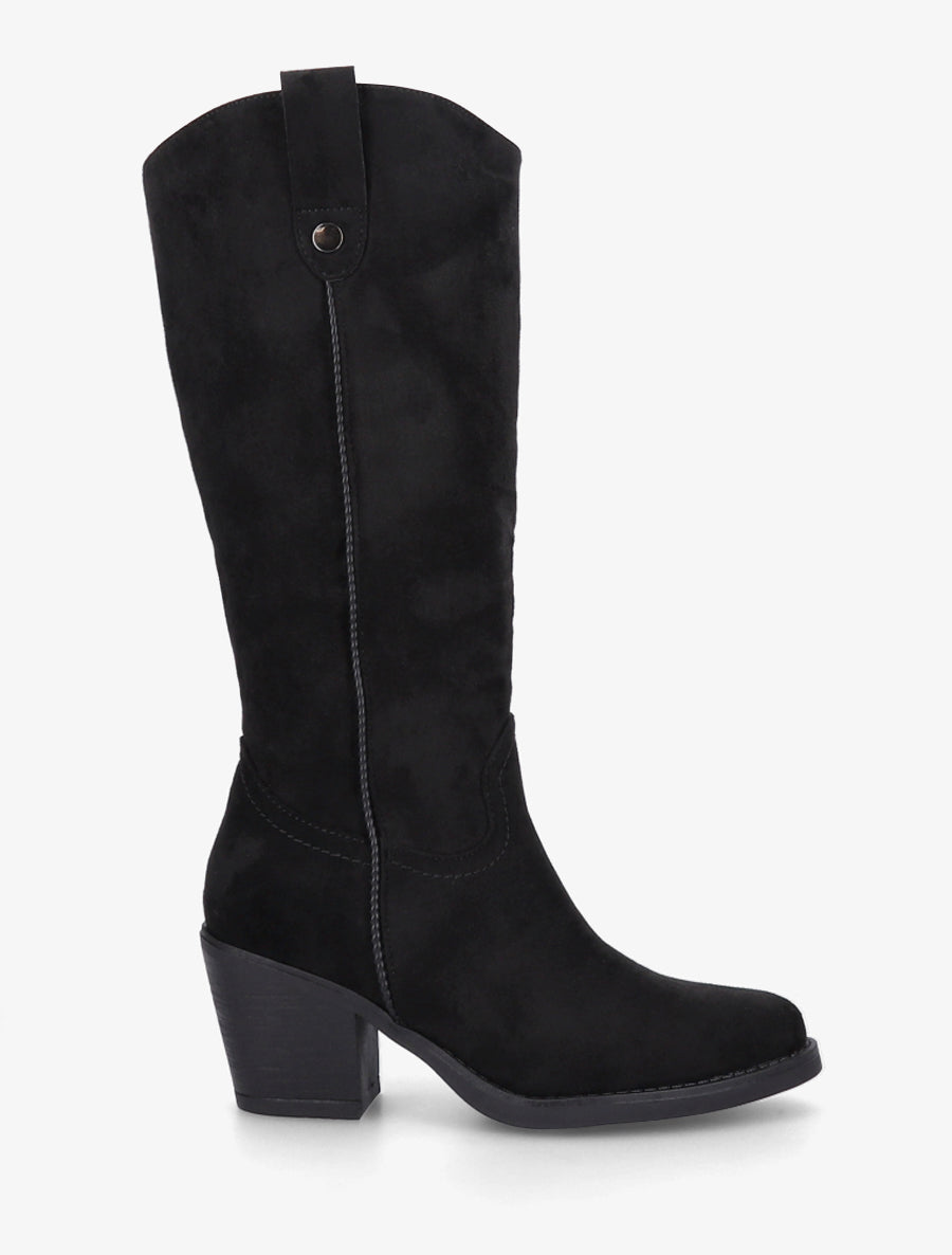 Bottes suédine à bouts pointus - Noir - 1