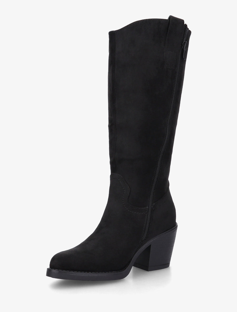 Bottes suédine à bouts pointus - Noir - 3