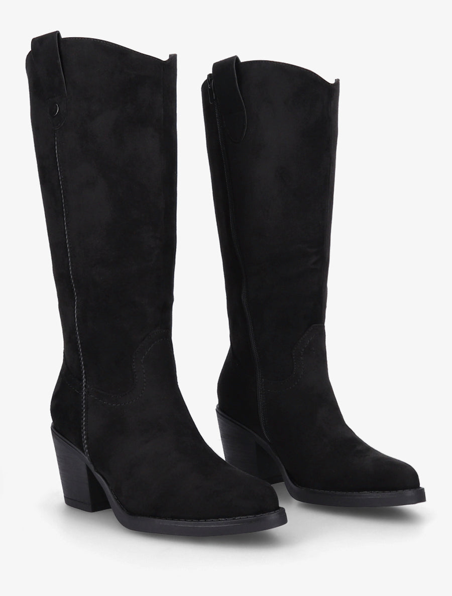 Bottes suédine à bouts pointus - Noir - 4
