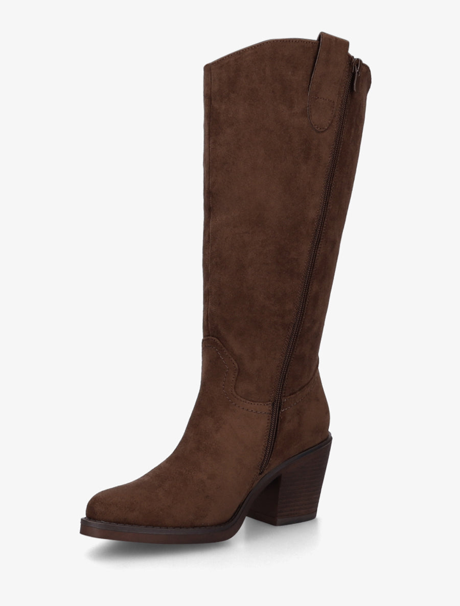 Bottes suédine à bouts pointus - Marron - 3